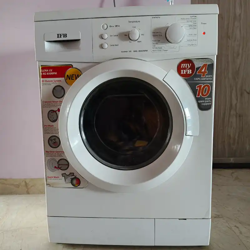 White front-load washing machine